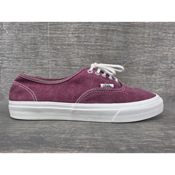Vans Off The Wall Low Canvas Maroon Sneakers Size 8.5/10 - Picture 1 of 9
